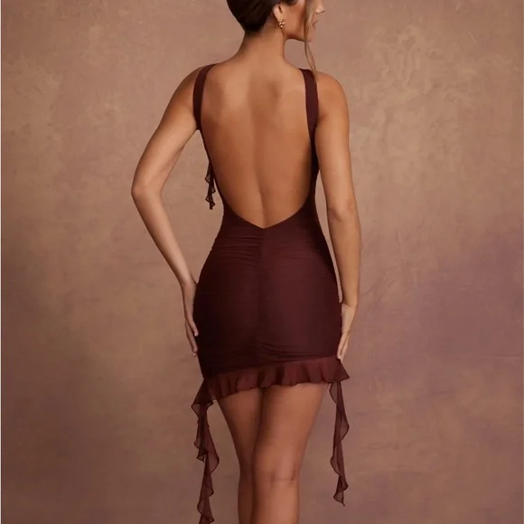 Backless Ruffle Mini Dress - Picture 3 of 5